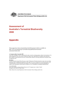 Glossary Assessment of Australia`s Terrestrial Biodiversity 2008
