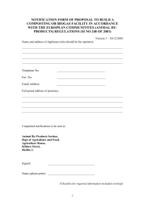 NOTIFICATION FORM OF PROPOSAL TO BUILD A COMPOSTING