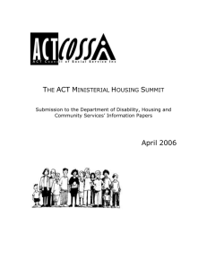 1106SUB - ACT Housing Summit - ACT Council of Social Service