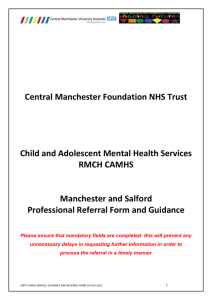 Child and Adolescent Mental Health - Central Manchester University