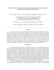 Broodfish selection and its effect on seed output of Nile tilapia