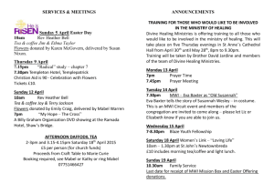 SERVICES & MEETINGS ANNOUNCEMENTS Sunday 5 April