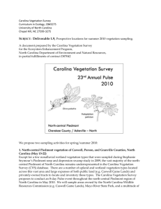 Carolina Vegetation Survey Curriculum in Ecology, CB#3275