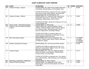 UCSF CLINICS BY COST CENTER
