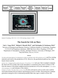 Journal of Cosmology - California Institute of Technology
