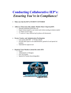 Conducting Collaborative IEP`s