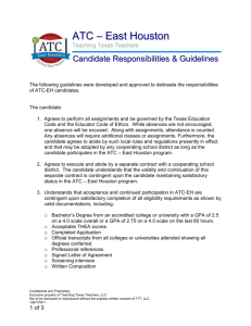 Candidate Responsibilities & Guidelines Form