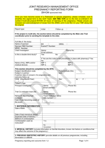QMUL pregnanacy reporting/ follow-up form