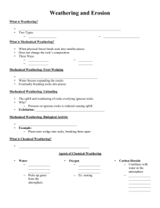 Weathering and Erosion
