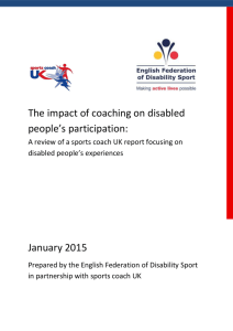 The Impact of Coaching on Disabled People s Participation Word