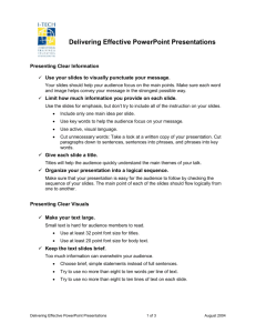 Delivering Effective PowerPoint Presentations - I-Tech