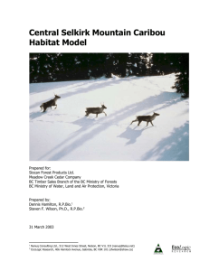 Central Selkirk Mountain Caribou Habitat Model