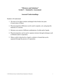 Mixtures and Solutions - Delaware Department of Education