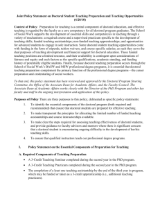 Joint Policy Statement on Doctoral Student Teaching Preparation