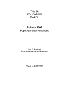 Bulletin 1508 – Pupil Appraisal Handbook