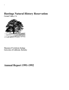 1991 - Hastings Natural History Reservation