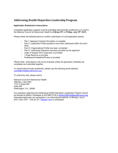 Addressing Health Disparities Leadership Program