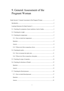 Study Session 9 General Assessment of the Pregnant Woman