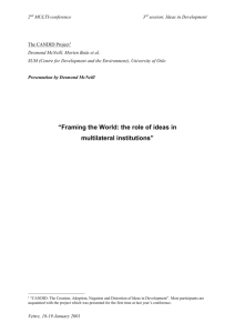 Framing the World? The role of ideas in multilateral institutions