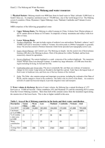Handout 2.1 The Mekong and Water Resources