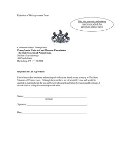 Rejection of Gift Agreement - Pennsylvania`s Enterprise Portal