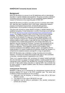 NSW DPI Biometrics provides a consulting service to scientists