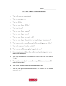 My Career Pathway Discussion Questions Handout