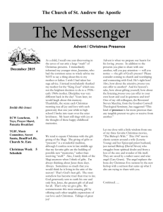 December 2015 Messenger - The Church of St. Andrew the Apostle