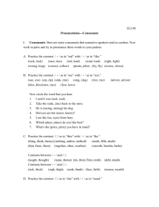 Pronunciation "Consonants"