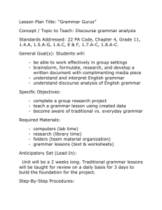 Grammar Guru - Lesson Plan
