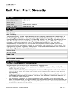 Unit Plan Plant Diversity - Glens-Intel-Teach-Wiki