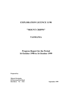 EXPLORATION LICENCE 32/97 - Mineral Resources Tasmania