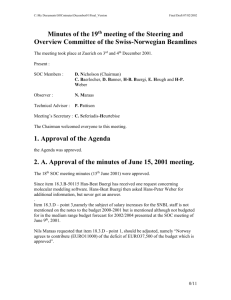 List of ACTIONS – 19th meeting SOC