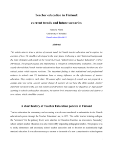 Teacher education in Finland: current trends