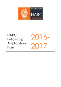 HARC Fellowship application form 2016-17