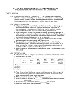 VERTICAL DRY-PIT SOLIDS-HANDLING PUMP SPECIFICATIONS