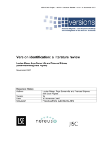 Version identification: a literature review