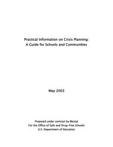 Practical Information on Crisis Planning