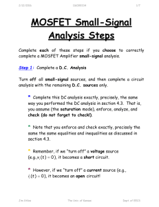 Steps for MOSFET Small Signal Analysis