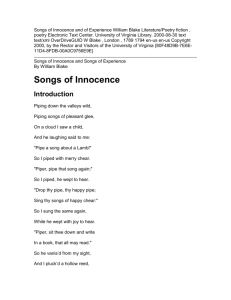 Songs of Innocence and of Experience William Blake