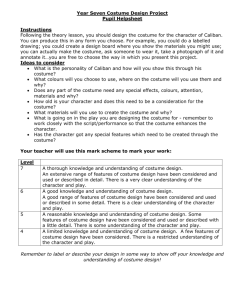 Year Seven Costume Design Project