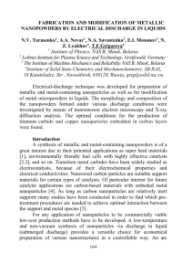 ELECTRICAL DISCHARGE PARAMETERS INFLUENCE ON