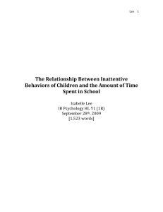 inattentive behaviors observation report