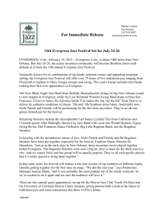 Press Release - Evergreen Jazz Festival