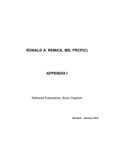 Publications - Dr. Ron Remick`s website