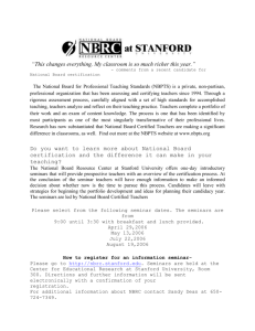 NBRC at Stanford