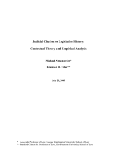 Judicial Citation to Legislative History