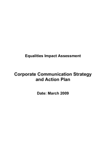 Corporate Communications Strategy and Action Plan