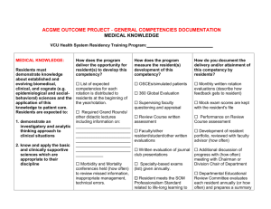 acgme outcome project - general competencies documentation