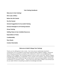 Tutor Training Handbook